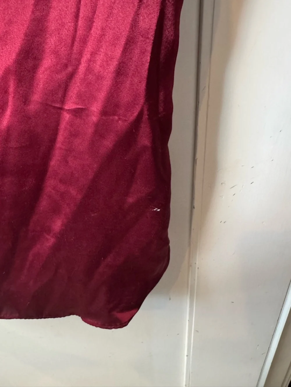 Vintage Satin Lace-Trim Nightdress - Burgundy by